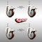 Service Caster 4 Inch 316SS Maroon Polyurethane Swivel 12mm Stem Caster Set Lock Brake SCC SS316TSTTL20S414-PPUB-MRN-M1215-4 - alternate 3